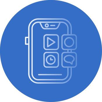 móvil solicitud degradado línea circulo icono vector