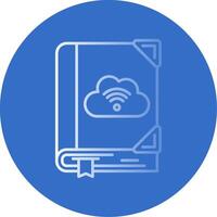 Cloud library Gradient Line Circle Icon vector