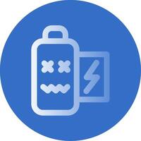 Battery dead Gradient Line Circle Icon vector