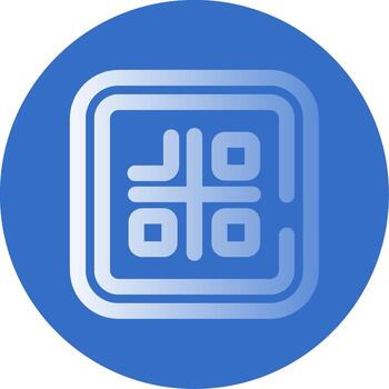 qr código degradado línea circulo icono vector