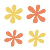 Set of abstract flower shape vector design