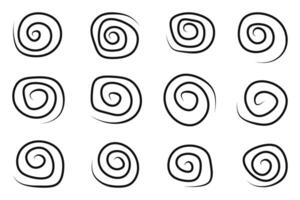 Set of abstract spiral shape vector