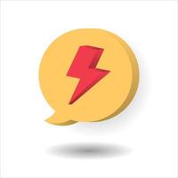 Yellow Chat Bulb with Red Thunder Shape vector