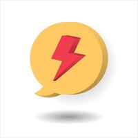 Yellow Chat Bulb with Red Thunder Shape vector