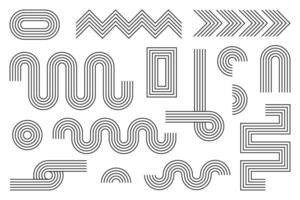 Abstract boho aesthetic geometric shape set vector