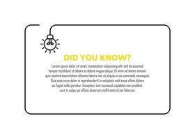 Did You Know label design with light bulb vector