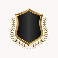 Luxury Shield With Laurel Wreath Vector Ilustration