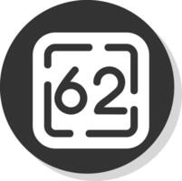 Sixty Two Glyph Grey Circle Icon vector