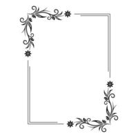 Square floral frame. Wedding invitation frame vector ilustration