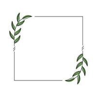 Green floral frame. Wedding invitation frame vector design