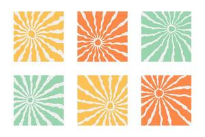 Groovy hippie 70s backgrounds. Waves, swirl, twirl pattern. Twisted and distorted vector texture in trendy retro psychedelic style.