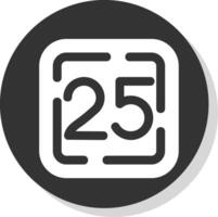 Twenty Five Glyph Grey Circle Icon vector