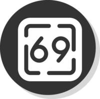 Sixty Nine Glyph Grey Circle Icon vector