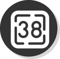 Thirty Eight Glyph Grey Circle Icon vector