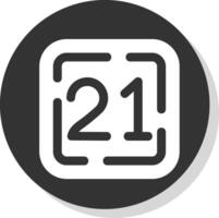 Twenty One Glyph Grey Circle Icon vector