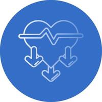 Heart rate Gradient Line Circle Icon vector
