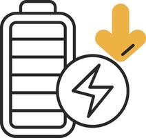 Low battery Skined Filled Icon vector