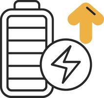 Battery full Skined Filled Icon vector