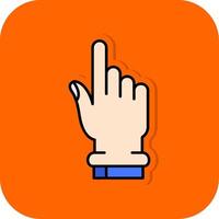 Hand click Filled Orange background Icon vector