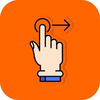 Tap and Move Right Filled Orange background Icon vector