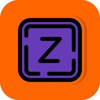 Letter z Filled Orange background Icon vector