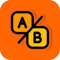 Compare ab Filled Orange background Icon vector