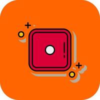 Dice one Filled Orange background Icon vector