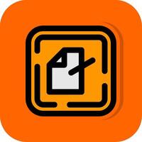 Edit file Filled Orange background Icon vector