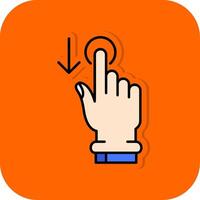 Tap and Move Down Filled Orange background Icon vector