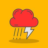 Thunder strom Filled Shadow Icon vector