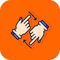 Rotate Two Hands Filled Orange background Icon vector