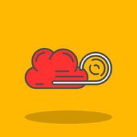 Wind cloud Filled Shadow Icon vector