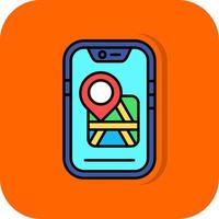 Map location Filled Orange background Icon vector