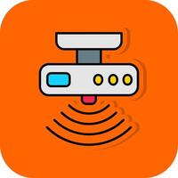 Motion sensor Filled Orange background Icon vector