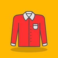 Formal shirt Filled Shadow Icon vector
