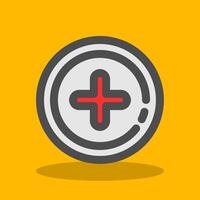 Add 2 Filled Shadow Icon vector