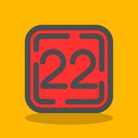 Twenty Two Filled Shadow Icon vector