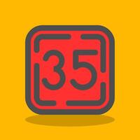 Thirty Five Filled Shadow Icon vector