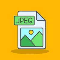 Jpg file format Filled Shadow Icon vector