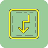 U turn Filled Yellow Icon vector