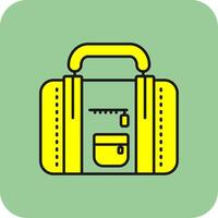 Travel bag Filled Yellow Icon vector