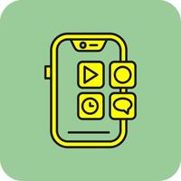 Mobile application Filled Yellow Icon vector