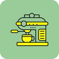 Coffee machine Filled Yellow Icon vector