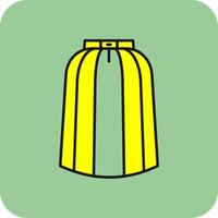 Long skirt Filled Yellow Icon vector