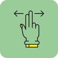 Two Fingers Horizontal Scroll Filled Yellow Icon vector
