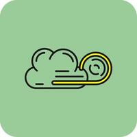 Wind cloud Filled Yellow Icon vector