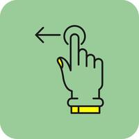 Tap and Move Left Filled Yellow Icon vector