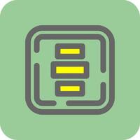 Horizontal Alignment Filled Yellow Icon vector