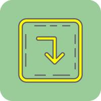 Turn down Filled Yellow Icon vector