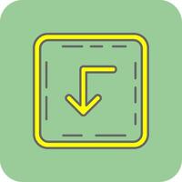 Turn down Filled Yellow Icon vector